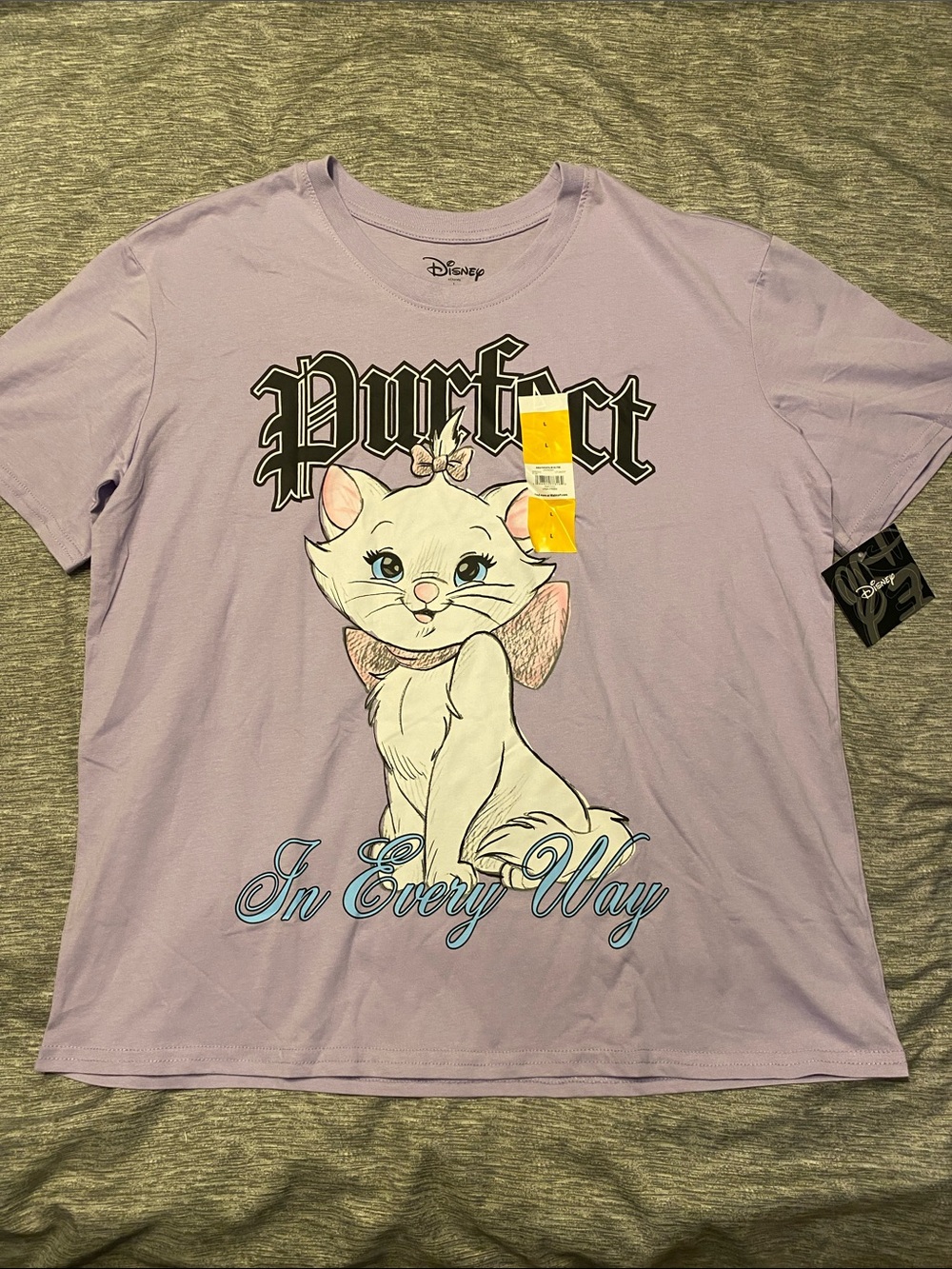Disney Aristocats Marie Light Purple Graphic Tee Size L NWT